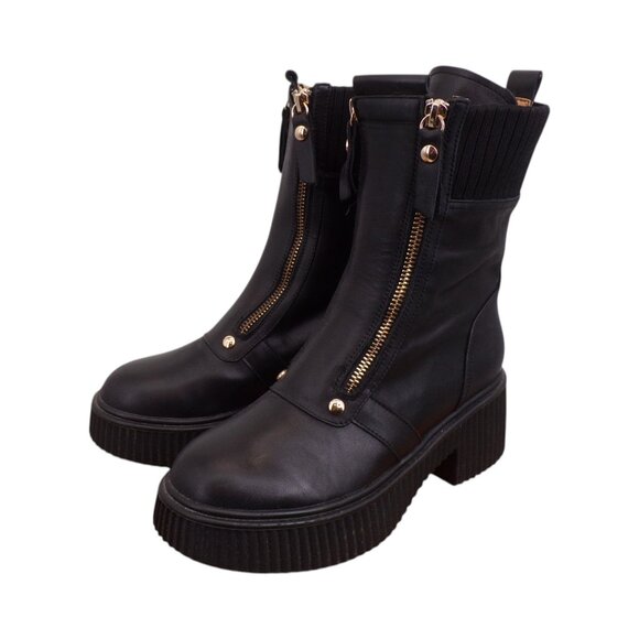 Leather Moto Boots Black Belle & Bloom More to Come Women US 5 - 5.5 EU 36. EUC - Picture 1 of 12